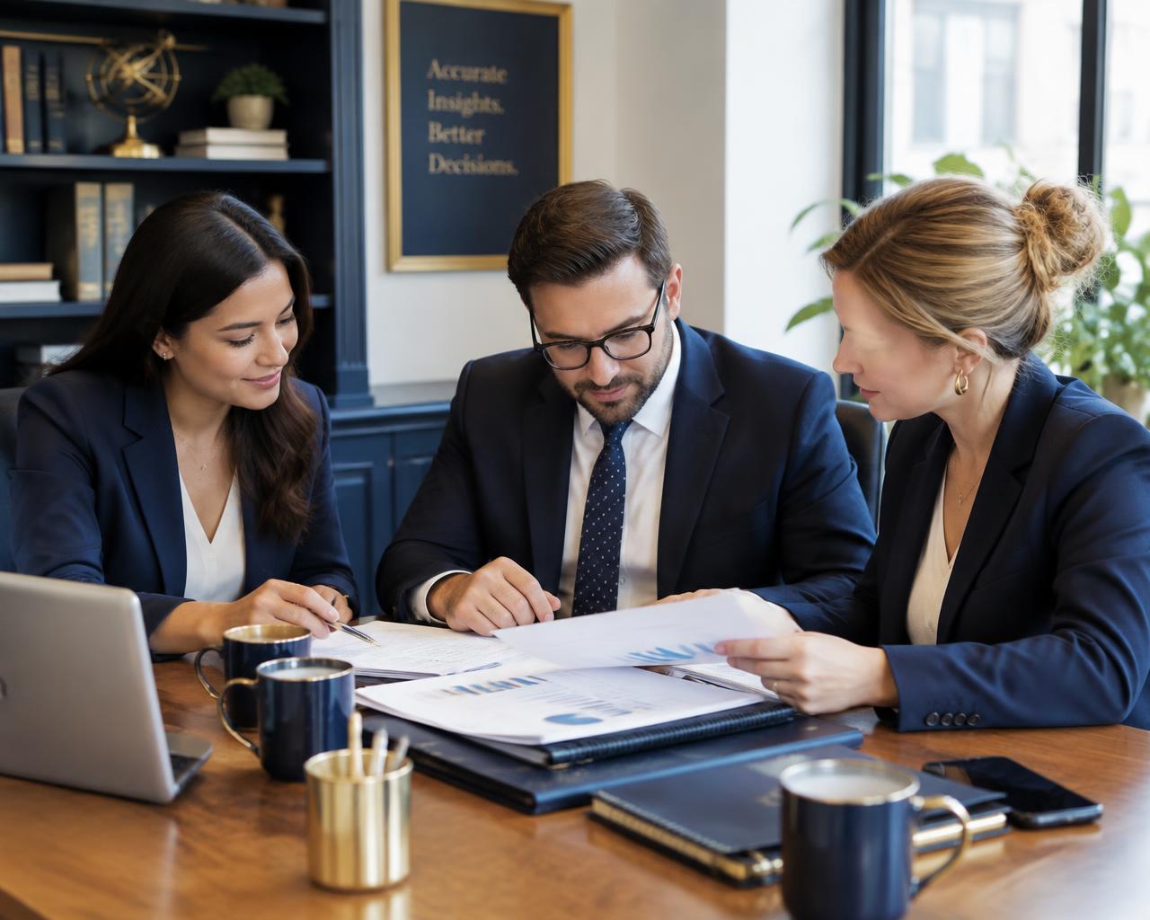 Equipe em atendimento próximo